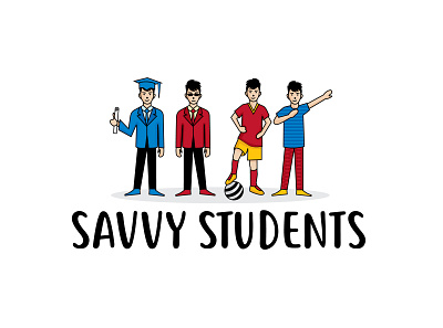 Savvy Students branding cartoon characterdesign design flat icon logo logodesign mascot character mascot design vector