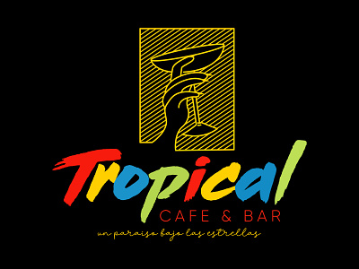 Tropical Cafe Bar Shot 01 branding flat icon illustration logo logodesign vector