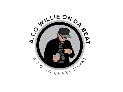 Logo Design for A.T.O Willie Music Artist & Producer badge branding caricature illustration logo logodesign vector