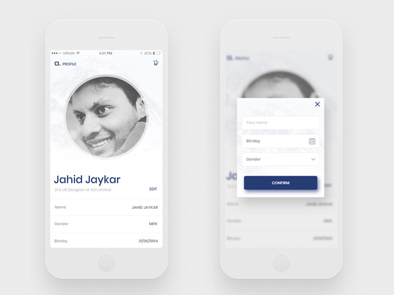 Profile Page application design profile design app uiux ui kit ux design ui design