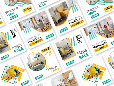 HIMIE - instagram post template apartment banner banner ads banner design clean clean design furniture home house instagram instagram post set simple design socialmedia template