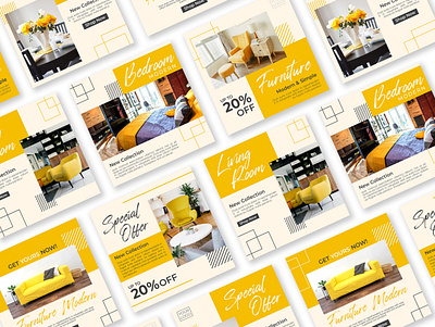 YELLOBACK - Instagram Post Template apartment banner banner ads banner design clean clean design collection design fashion furniture home house instagram instagram post minimal minimalist set simple design socialmedia template