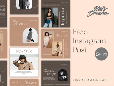 Free Canva Instagram Post Fashion banner banner ads banner design canva clean clean design design free instagram instagram post set simple design socialmedia template