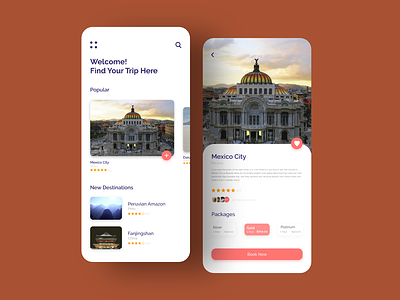 Trip Planner App app application branding design mexico city travel trip planner ui ux vacation