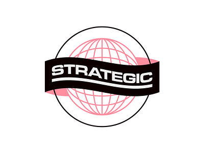Strategic Globe + Banner apparel badge badgedesign banner eurostile globe logo logodesign logodesigner merch merchdesign merchdesigner patch skate world