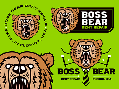 Boss Bear Dent Repair badge badgedesign bear brand brandbundle branding brandlogo dentrepair designbundle florida logo logodesign logodesigner logos merch merchdesign patch vanguarddesignco