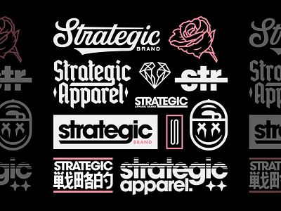 Strategic Apparel Design Bundle apparel bold brand identity brand logo branding brandlogo custom type logo logo design logo designer logotype merch skate strategic thick type type design typography vanguard