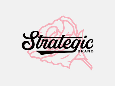 Strategic Rose Logo apparel brand designer brand logo branding custom type flower logo logo design logotype merch merchandise rose skate tee tee shirt type type design typedesign typography vanguard