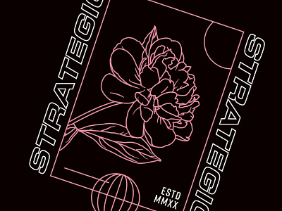 Strategic Flower Print apparel apparel design apparel graphics apparel logo badge branding flower illustration merch merch design merchandise punk rose skate strategic vanguard