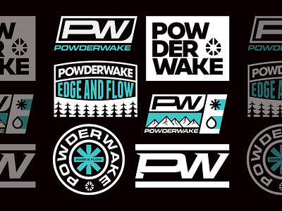 Powderwake Brand Bundle apparel badge bold brand branding bundle clean logo logo design logos logotype merch nature patch sport sports type vanguard vintage wordmark