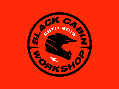 Black Cabin Workshop Badge apparel badge bold brand brand identity branding circle identity logo logo design logodesign logos merch moto motocross patch vanguard vintage