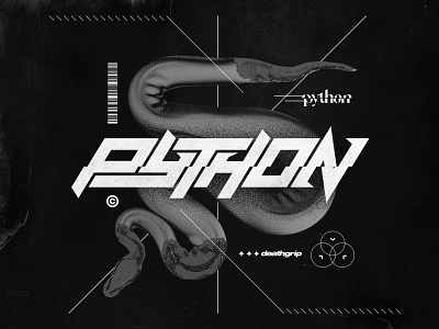 PYTHON apparel band brand branding branding design custom handmade logo logotype merch punk rock skate snake text type typography word wordmark