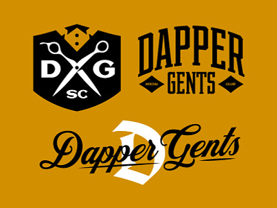 Dapper Gents Brand Bundle apparel barber bold brand branding bundle identity kit lettering logo logos logotype merch modern strong typography vanguard vintage wordmark