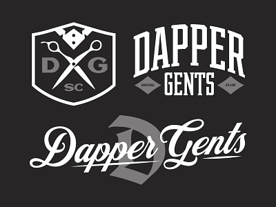 Dapper Gents Social Club apparel badge barber branding bundle clean collection custom kit logo logodesign merch traditional type typography vanguard vintage