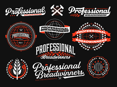 Professional Breadwinners // Brand Bundle apparel badge bold brand brand design branding bundle clean collection flash kit logos merch modern patch sheet vanguard vintage