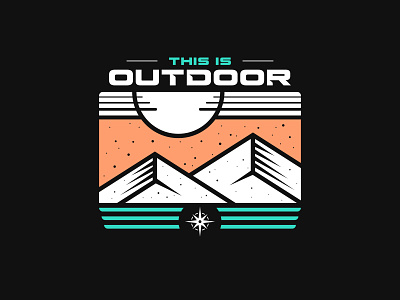 THIS IS OUTDOOR apparel badge bold brand branding clean clothing cool logo modern mountain nature outdoors patagonia patch popular rei tee vintage