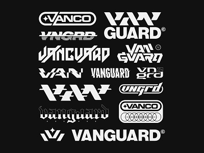 VANGUARD Wordmarks apparel branding collection custom lettering letters logotype merch set sheet type typemark typography vanguard word wordmark