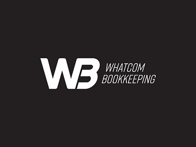 Whatcom Bookkeeping logo black logo minimal monogram simple white