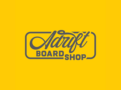 Adrift Board Shop board clean logo minimal skate skateboard typography yellow