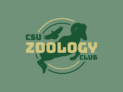CSU Zoology Club animal badge brand branding club csu custom green identity logo ram zoology
