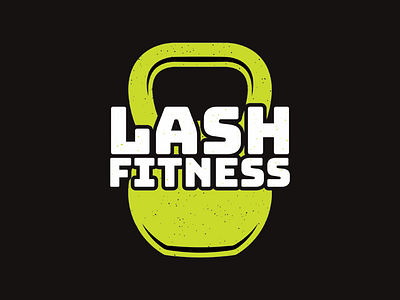 LASH FITNESS bold brand bungee exercise fitness green gym identity kettlebell logo texture workout