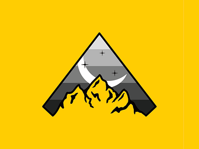 Mountain Badge - alternate shape badge illustration logo mountain nature outdoors patch triangle yellow