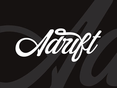Adrift adrift black branding cursive letterdesign lettering letters logo script type typetopia typography vanguarddesignco