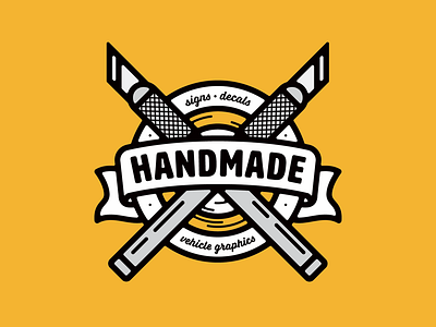 Handmade Badge badge badgedesign brandidentity branding graphic handmade logo logobrand logoinspirations logomark patch patchdesign vanguarddesignco