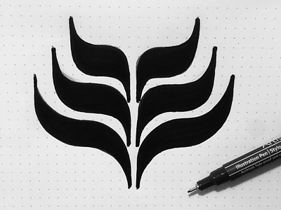 Wavy Floral Logo branding floral logo logodesigner logomark logosketch sketch vanguarddesignco wavy