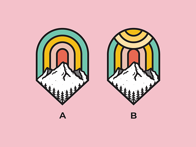 A or B? Mountain Badge badgedesign branding designtalks logo logobadge logoinspirations logomark mountain mountainbadge naturebadge vanguarddesignco