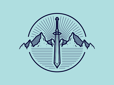 Sword & Mountains badge badgedesign branding illustrator logo logodesign mountain mountainbadge adobeillustrator outdoorbadge sword vanguarddesignco