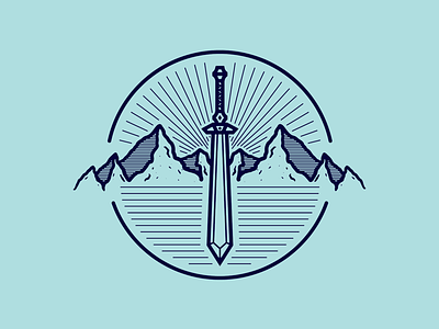 Sword & Mountains badge badgedesign branding illustrator logo logodesign mountain mountainbadge adobeillustrator outdoorbadge sword vanguarddesignco