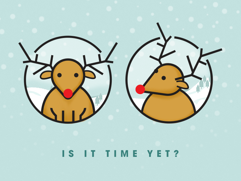Christmas Is Tooo Far adobe illustrator adobe photoshop animation christmas reindeer rudolf snowfall waiting winter