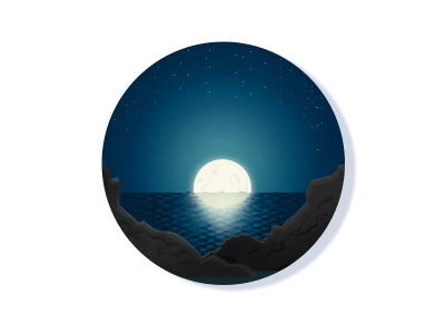 The Calm Sea adobe illustrator adobe photoshop animation blue blue night calm design doodle gentle wave illustration moonlight night rocky beach sea soothing water currents