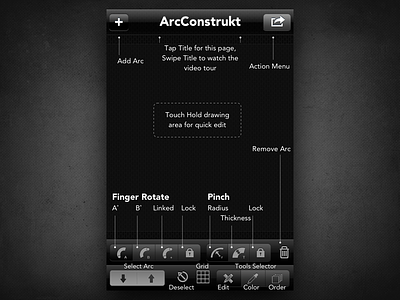 ArcConstrukt Editing Help Overlay app arcconstrukt arcmachines ios ocodo