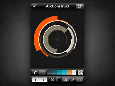 ArcConstrukt color palette tools & radial grid view app arcconstrukt arcmachines ios ocodo