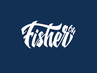 Fisher64 branding design fishing lettering logo logotype