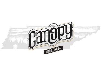 Canopy branding distillery lettering logo logotype whiskey