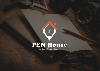 Pen house or Pen store logo brand design brand identity branding design flat logo minimal minimalist logo penlogo penstorelogo