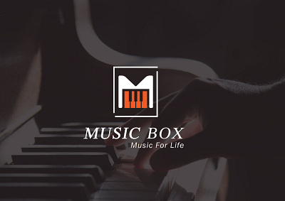 Music Box Logo Design brand design brand identity branding companylogo flat icon minimal music app music player musician musiclogo