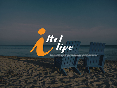 i- Itel life Beach Minimalist Logo Design