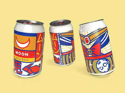 Moon Kölch beer branding can packaging sailormoon vector