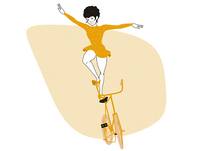 Lilly Yokoi bicycle flat illustration historical illustration woman