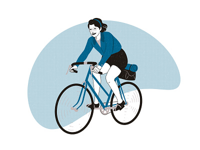 Billie Flemming bicycle flat illustration historical illustration woman