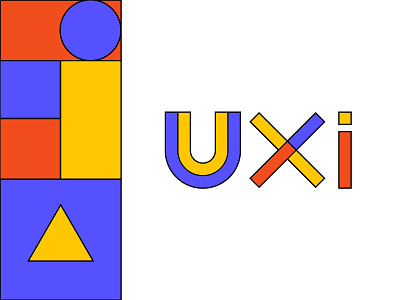 uxi - Figma Inspired Logo Design artwork design figma figmadesign geometric logo modern typography ui ux uxui