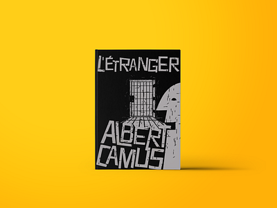 The Stranger Albert Camus Book Cover Design abstract albert artwork black book camus cover design idesignf idf illustration independent design factory letranger modern novel poster print stranger typography