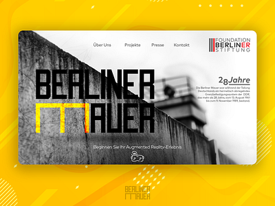Berliner Mauer - VR Tour Welcome Page abstract artwork berlin berliner mauer design idesignf idf independent design factory modern reality typography ui ui ux design ux virtual vr web webpage welcome page welcome screen