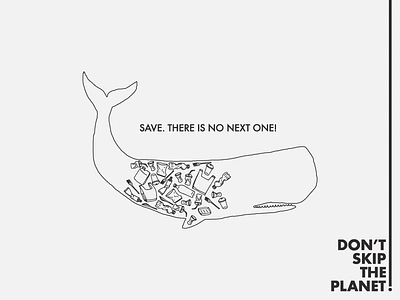 Don't Skip The Planet! - Conceptual Climate Change Poster abstract artwork climate change design doodle doodle art global warming greenpeace idesignf illustration independent design factory modern ocean life plastic pollution poster trash whale wild life wwf