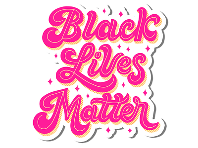 Black Lives Matter Sticker 70s script anti racist antiracism black lives matter blm hand lettering hand lettering art justice love peace script lettering sticker sticker making stickermaker