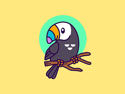 Toucan Illustration Icon bird graphic design icon icon design illustration t shirt t shirt graphic toucan tropical bird typography